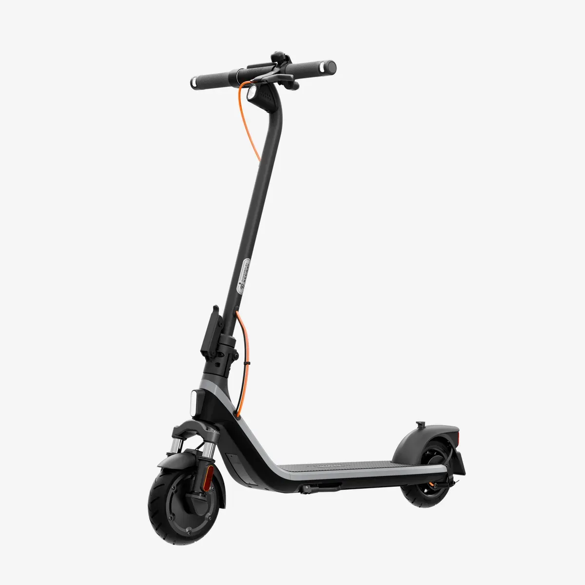 Trottinette électrique Segway-Ninebot E2 Plus II noire, dépliée, vue de profil