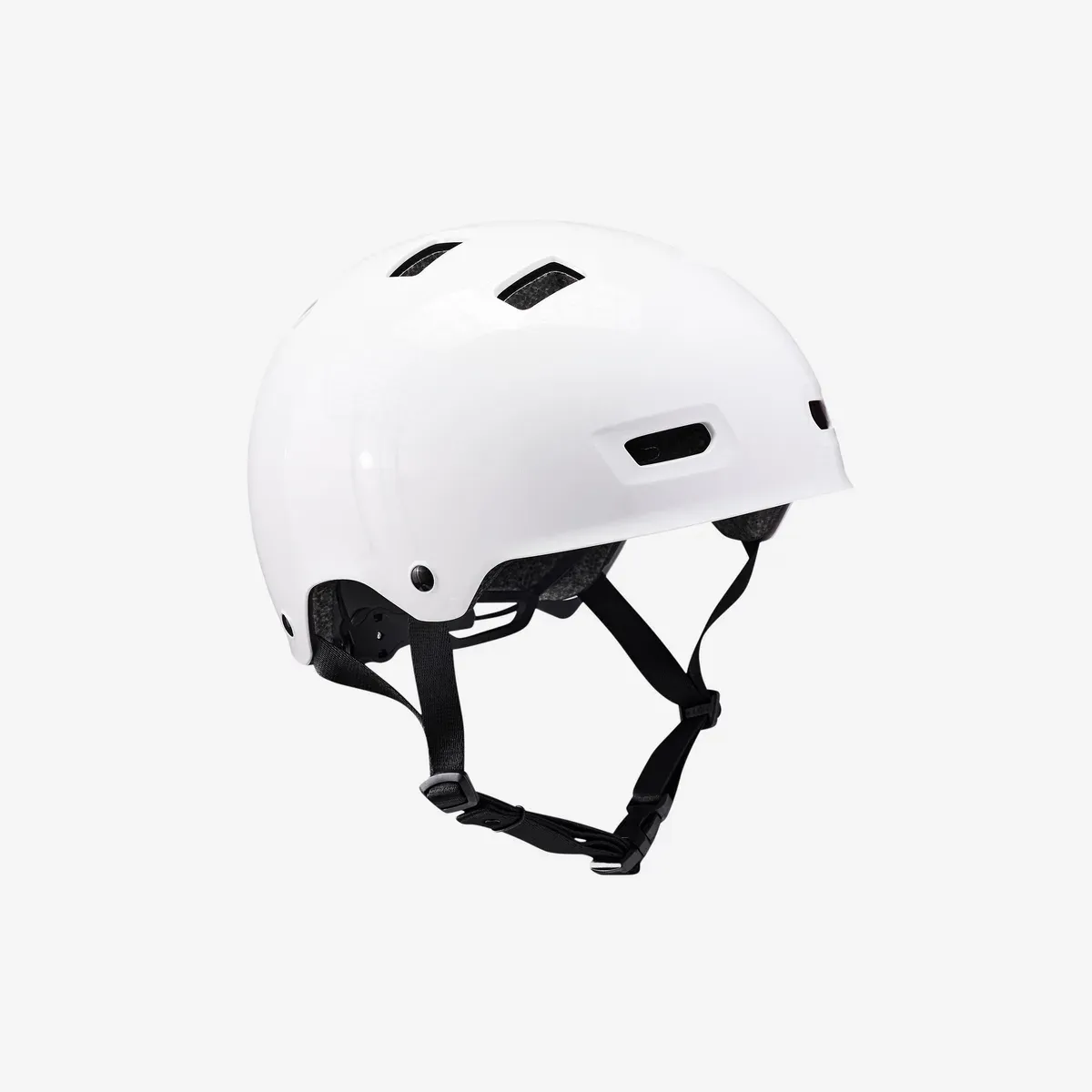 Casque bol Oxelo MF500 blanc vu de trois quarts